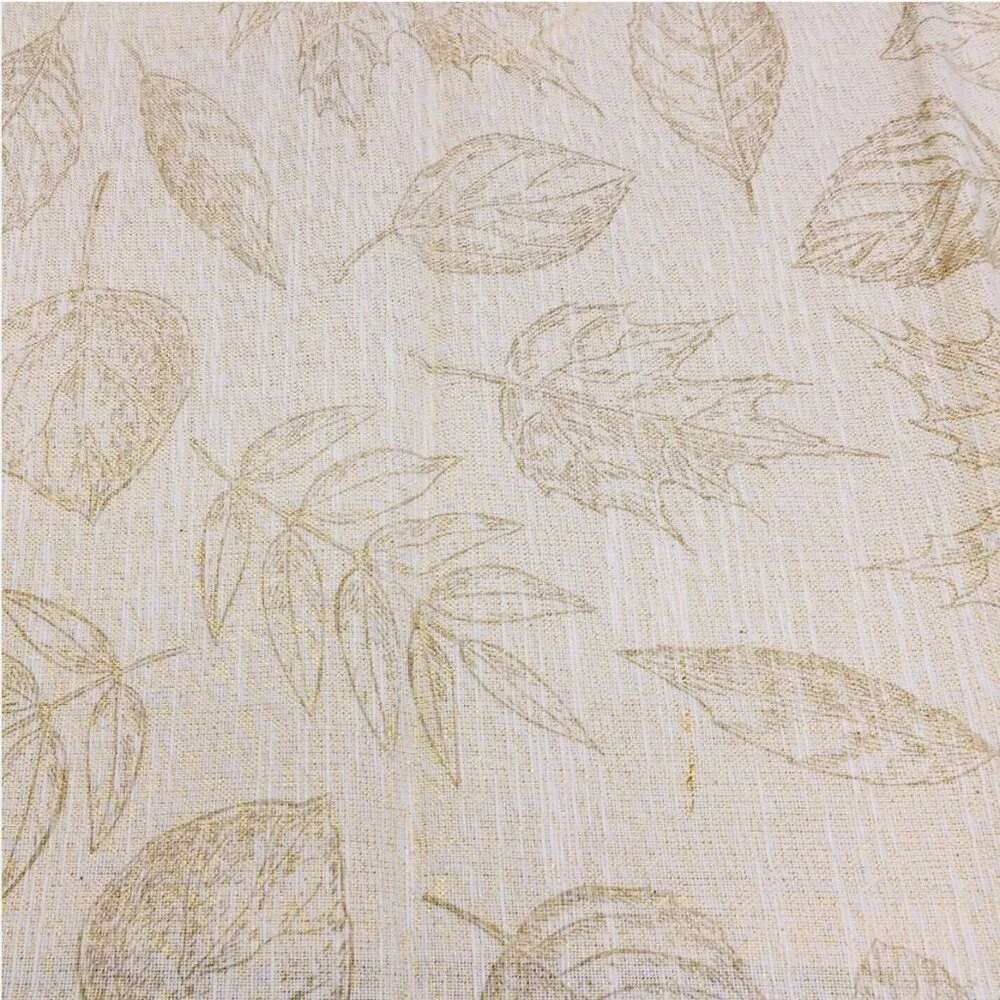 Envogue Harvest Fall Leaves Tablecloth 60x102 Gold Shimmer Tan Thanksgiving